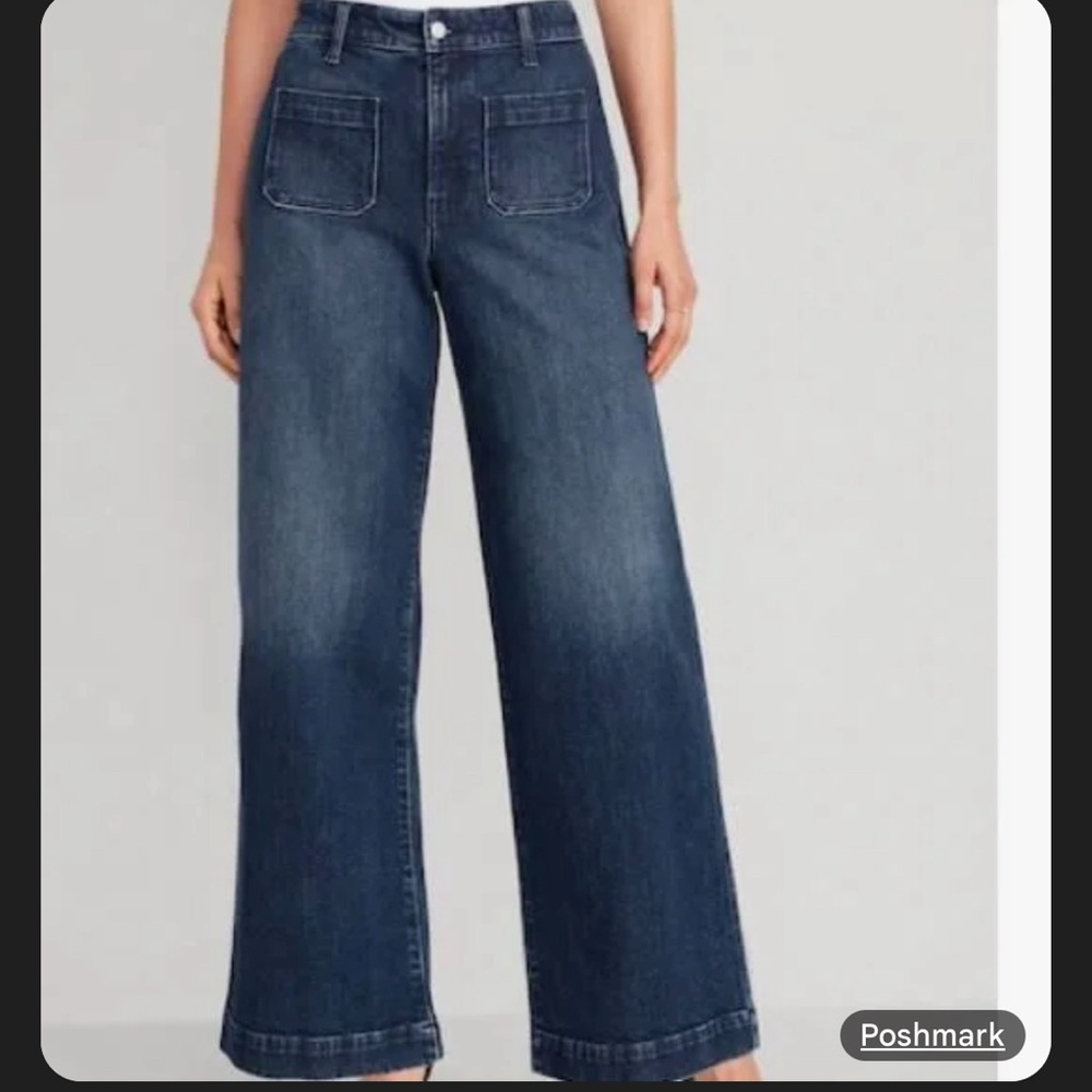 Old Navy Blue Flare Wide-Leg Jeans